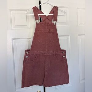 Aerie Dusty Rose Denim Overalls